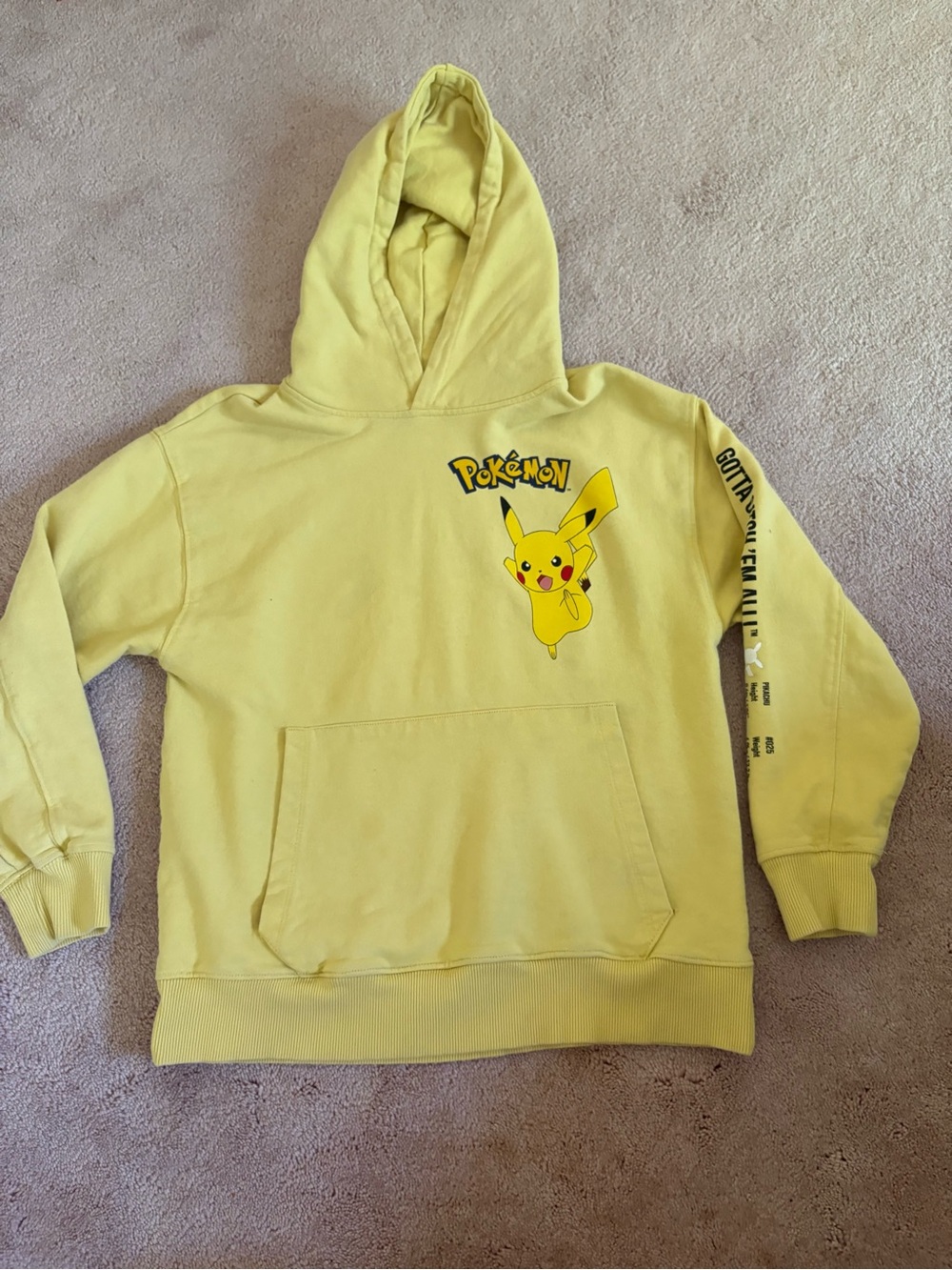 Zara Yellow Pikachu Graphic Hoodie